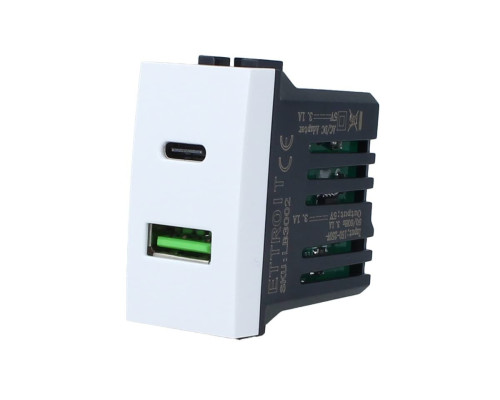 USB-розетка ZOREI USB типу C + USB-A 3.1A