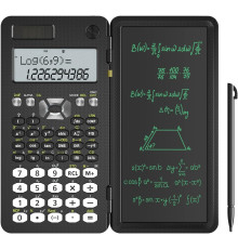 Складаний науковий калькулятор із письмовим планшетом 6,5-дюйма + стилус, чорний