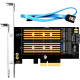 Адаптер GLOTRENDS PA12 Dual M.2 SSD PCIe X4 без радіатора для одного M.2 NVMe SSD та одного M.2 SATA SSD