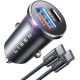 Автомобільний двопортовий зарядний пристрій LISEN USB C