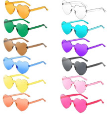 Комплект із 12 пар сонцезахисних окулярів без оправи у формі серця