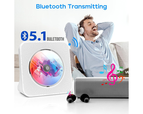 Портативний настільний CD-програвач ROADOM з Bluetooth