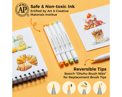 Маркери для мистецтва з подвійними наконечниками