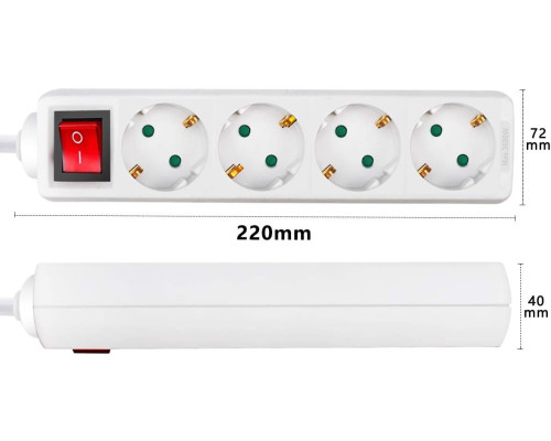 Подовжувач ExtraStar на 4 контакти з вимикачем Save Energy 1,5 м 16A 3680 Вт