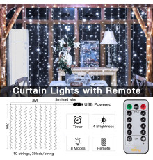 Водонепроникна гірлянда Ollny Curtain Lights для приміщень