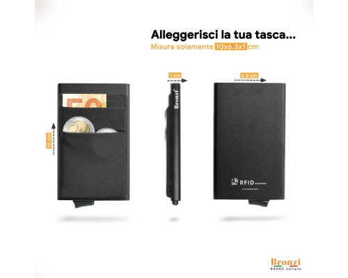 Чоловічий тонкий гаманець Bronzi Slim