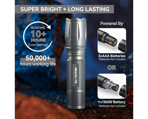 Світлодіодний ліхтарик 2000 люмен GEARLITE (сірий)