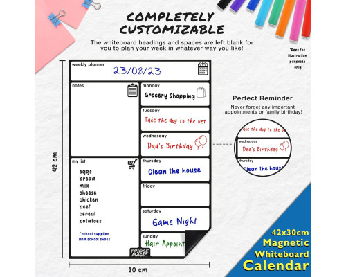 Магнітна дошка для металевого холодильника Fridge Magic 42 x 30 см