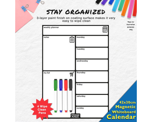 Магнітна дошка для металевого холодильника Fridge Magic 42 x 30 см