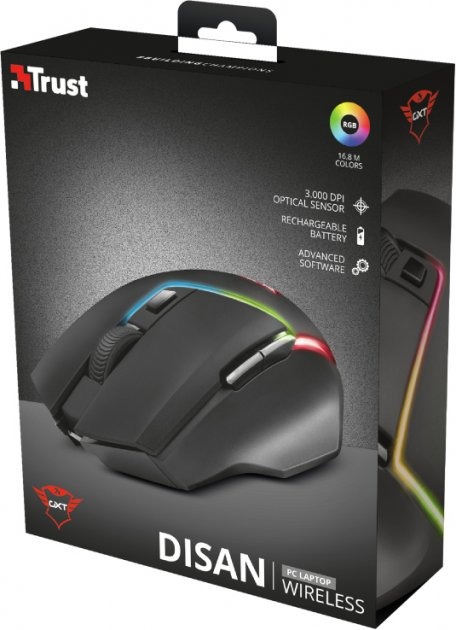 Ігрова комп'ютерна мишка Trust GXT 161 Disan Wireless Black (TR22210)