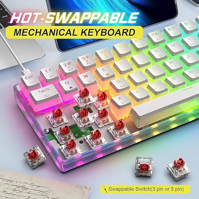 Дротова механічна ігрова клавіатура з підсвічуванням MAGIC-REFINER 19 RGB для ПК, PS4, PS5, XBOX