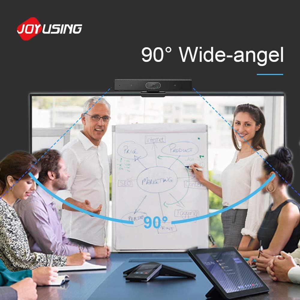 Веб-камера для конференцій Joyusing 1080P HD з мікрофоном і динаміком кут - 90°, чорна