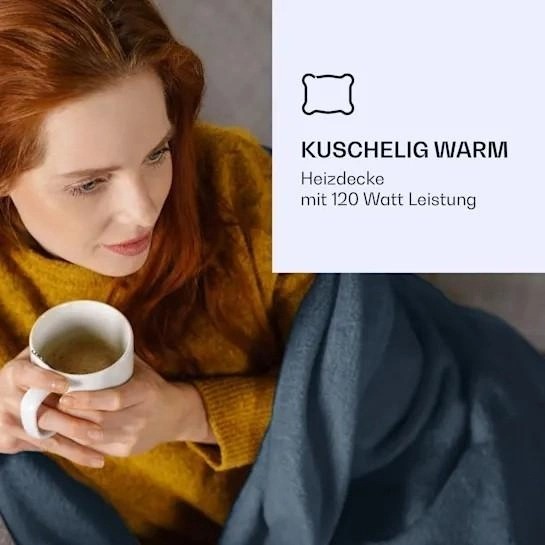 Електроковдра з підігрівом 180×130 см Klarstein Dr. Watson XL 120 Вт, темно синій (10031581)