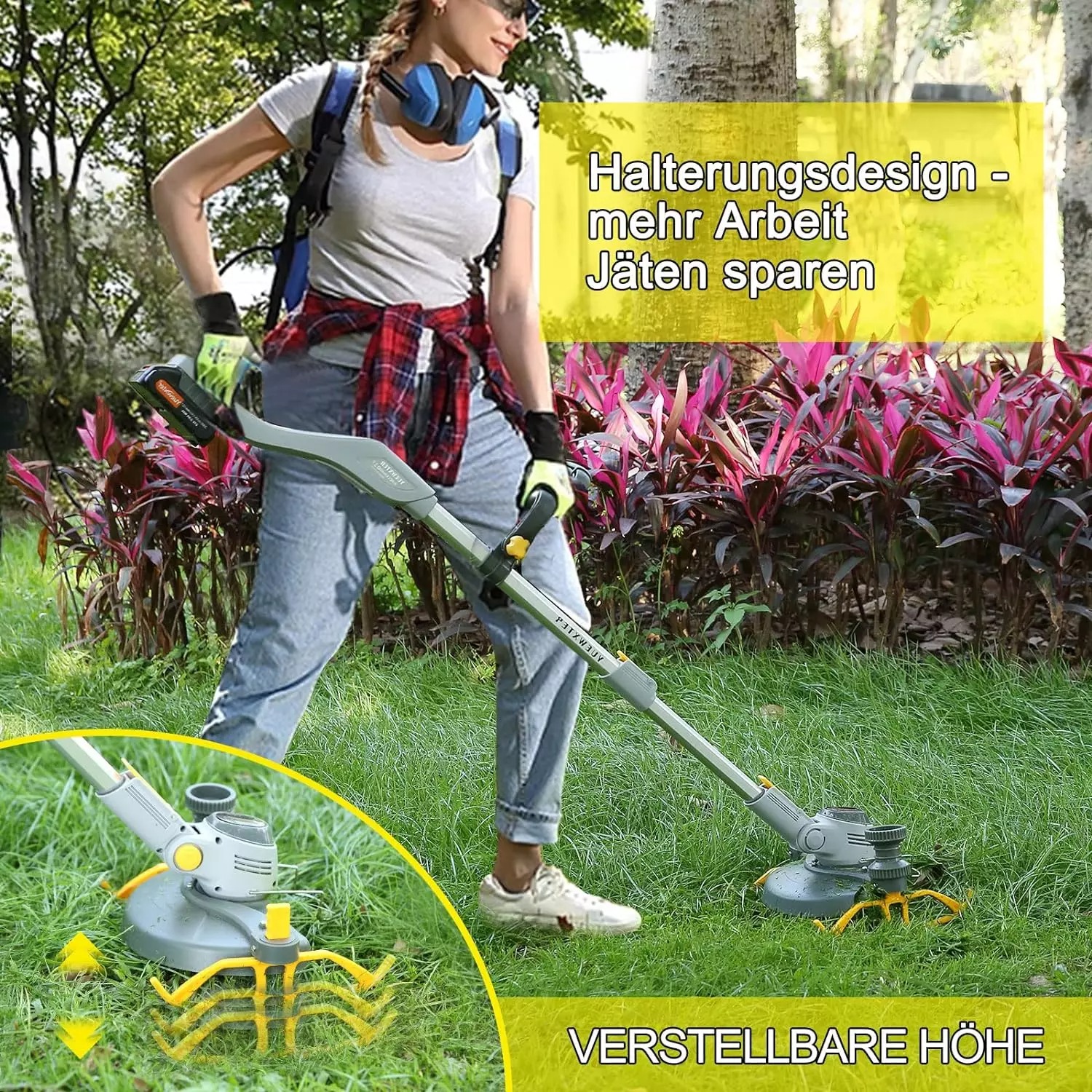 Акумуляторний тример для трави, газонокосарка, кущоріз YUEWXTER 4000 мАг