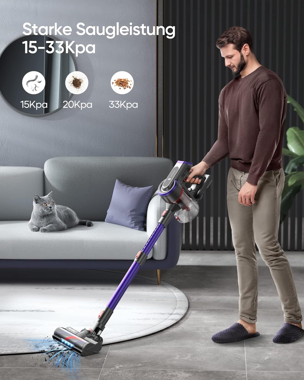 Акумуляторний вертикальний пилосос BuTure JR400