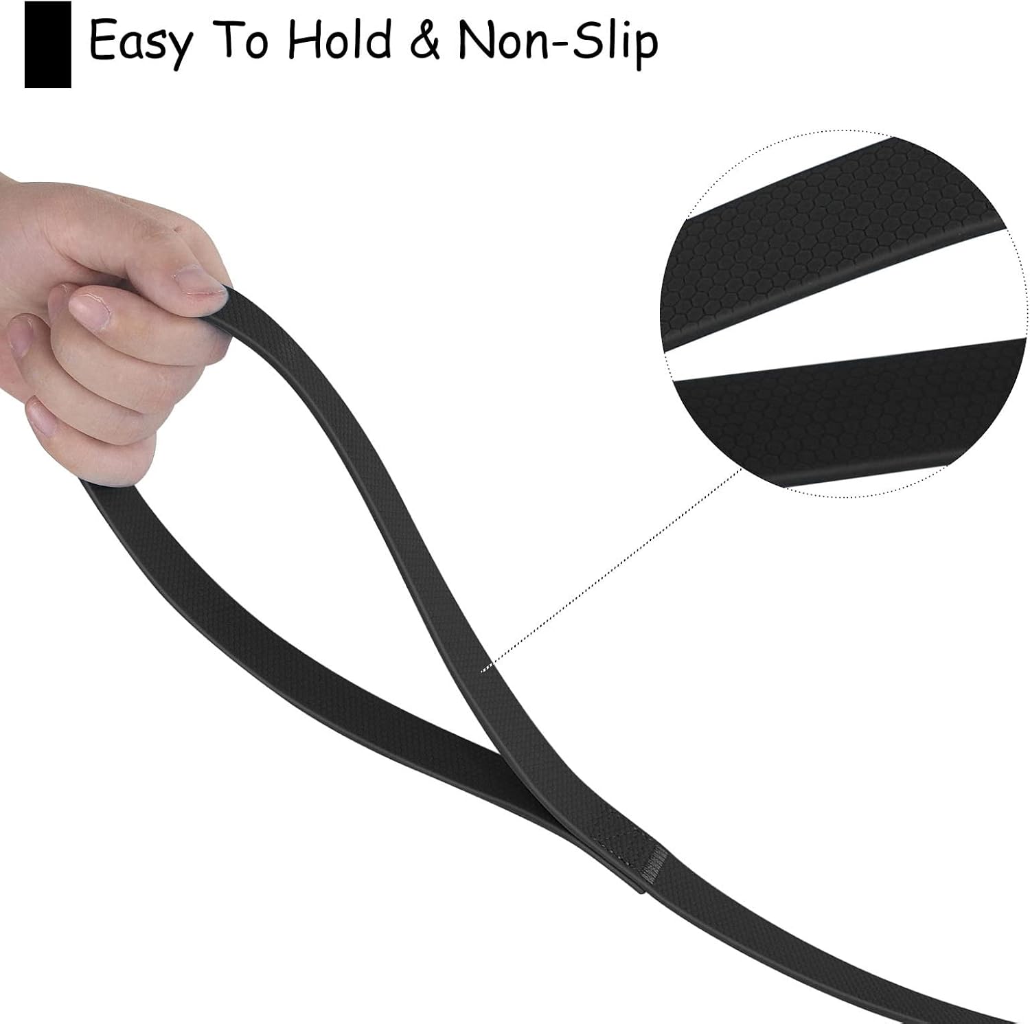 3-метровий чорний міцний повідець із протиковзкою ручкою