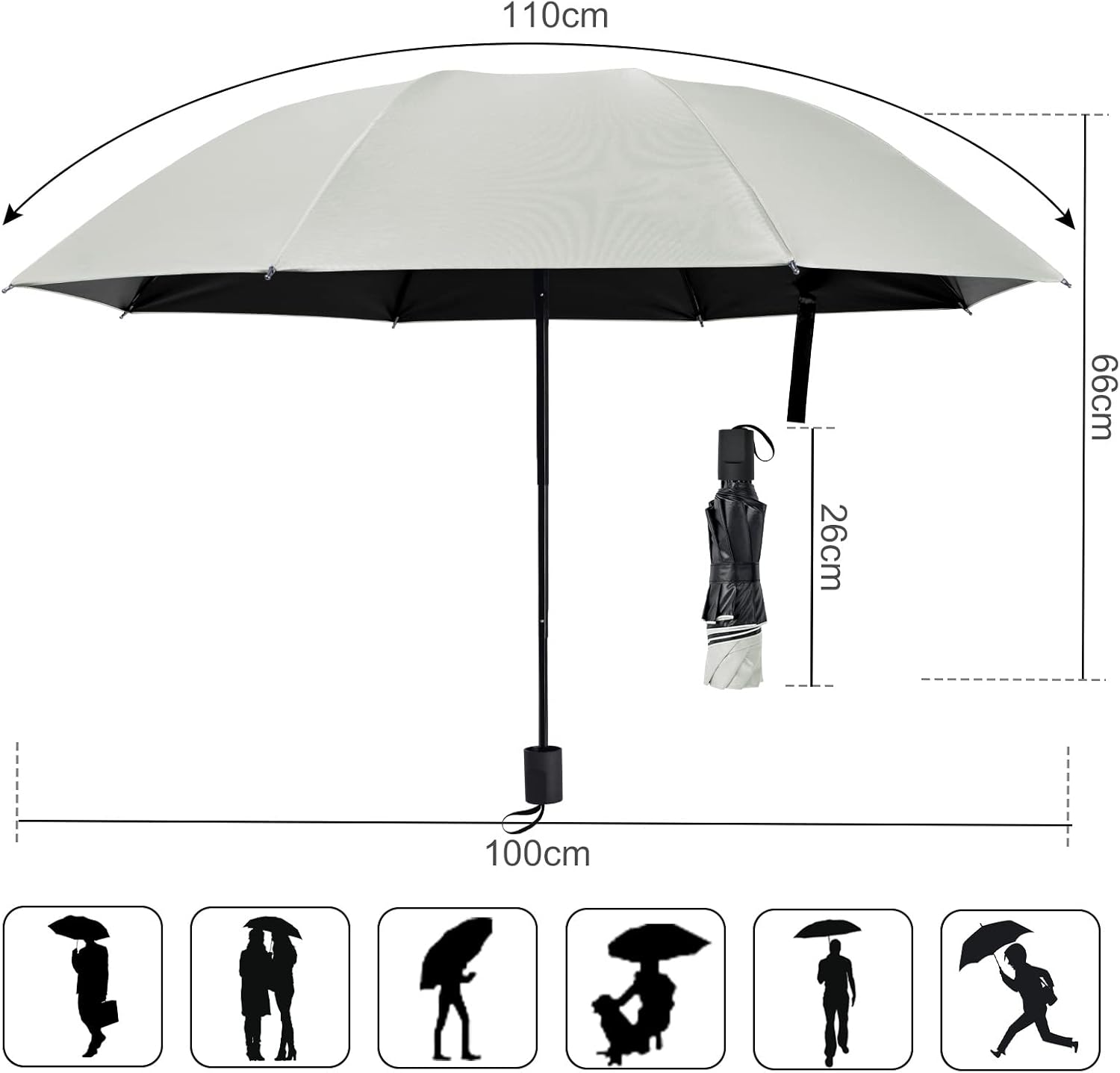 Парасолька Vicloon з тефлоновим покриттям 210T