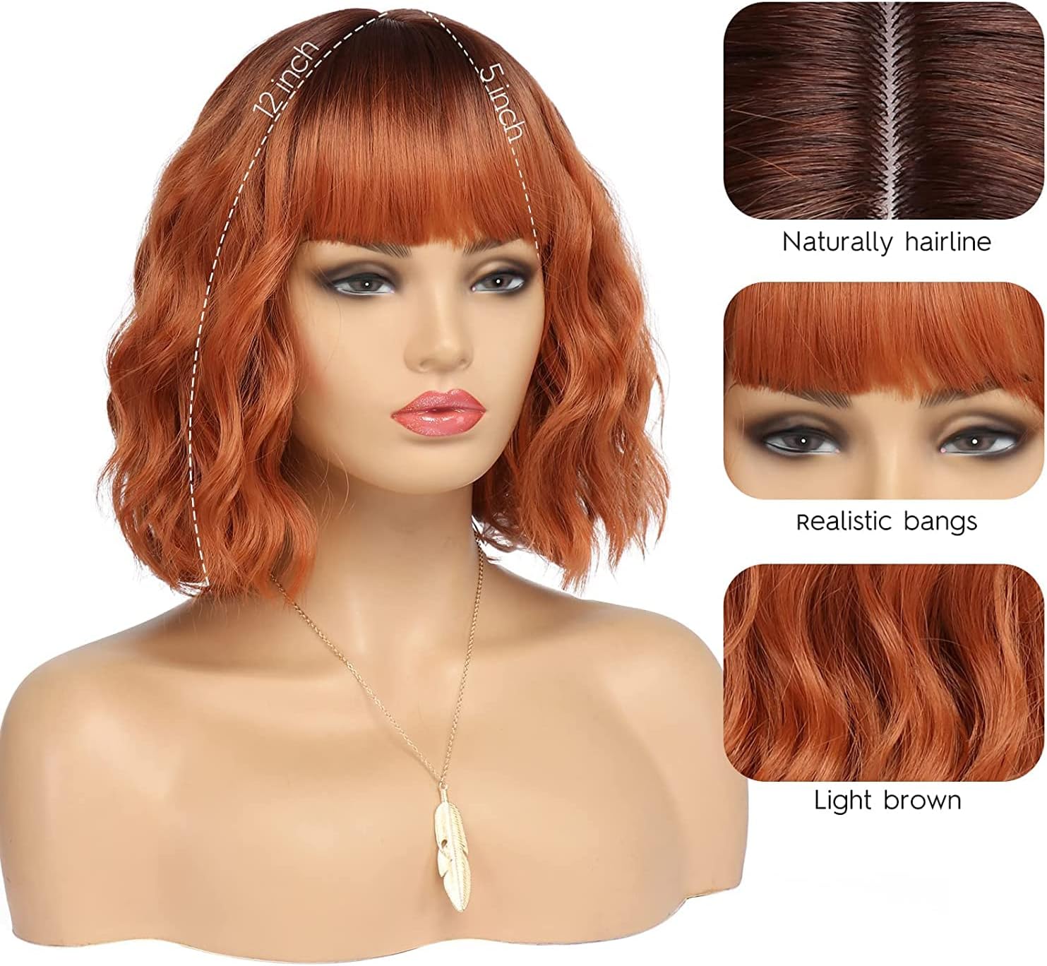 Коротка хвиляста перука омбре BESTUNG