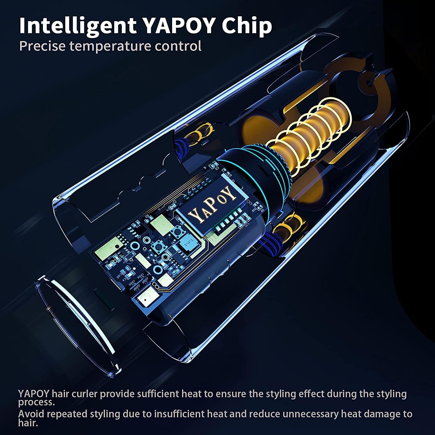 Бездротові автоматичні плойки для волосся YAPOY з 5 температурами