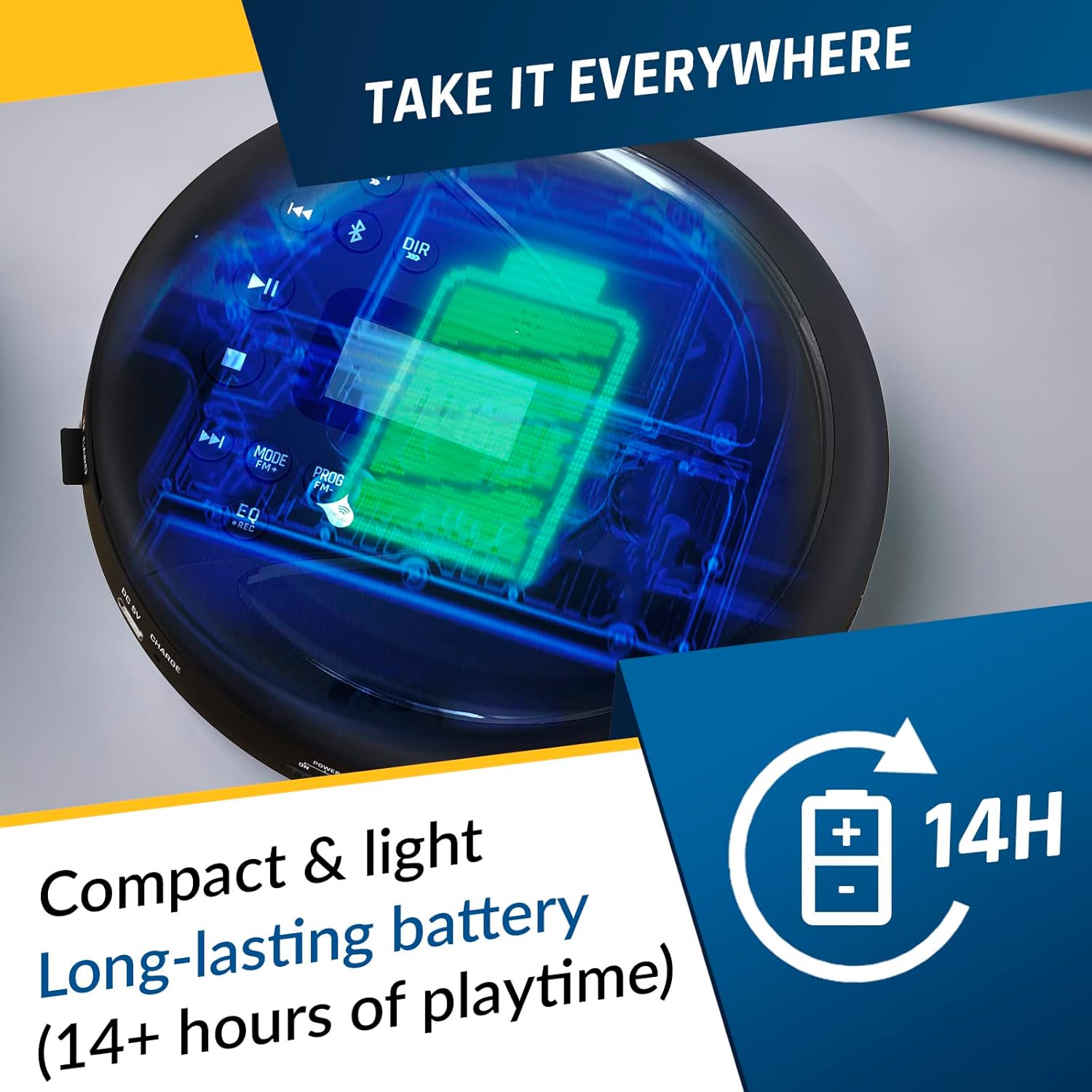 Портативний CD-програвач KLIM Discover з навушниками та FM-радіо