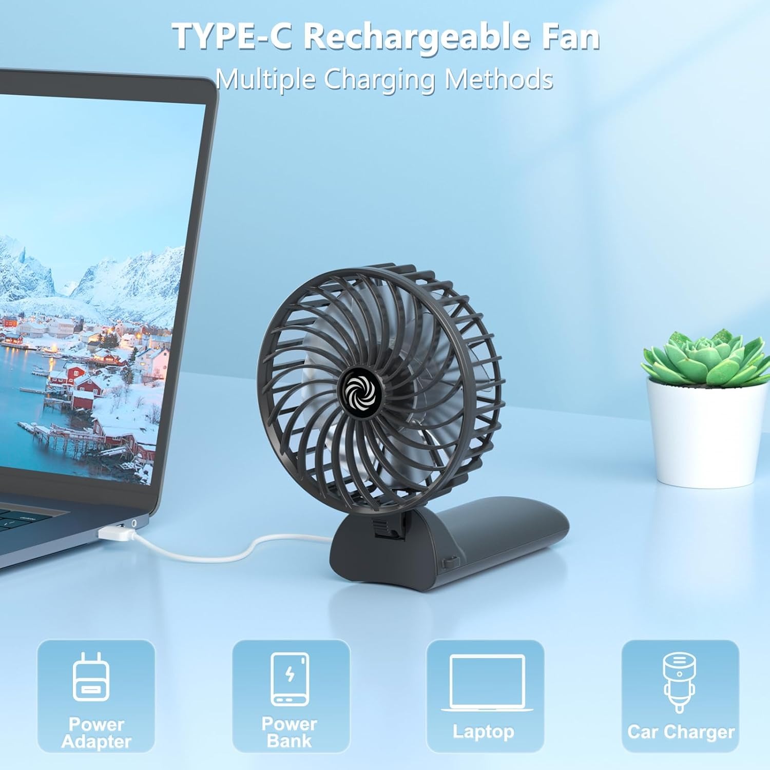 Портативний складний міні-вентилятор JATEKA 2000 мАг