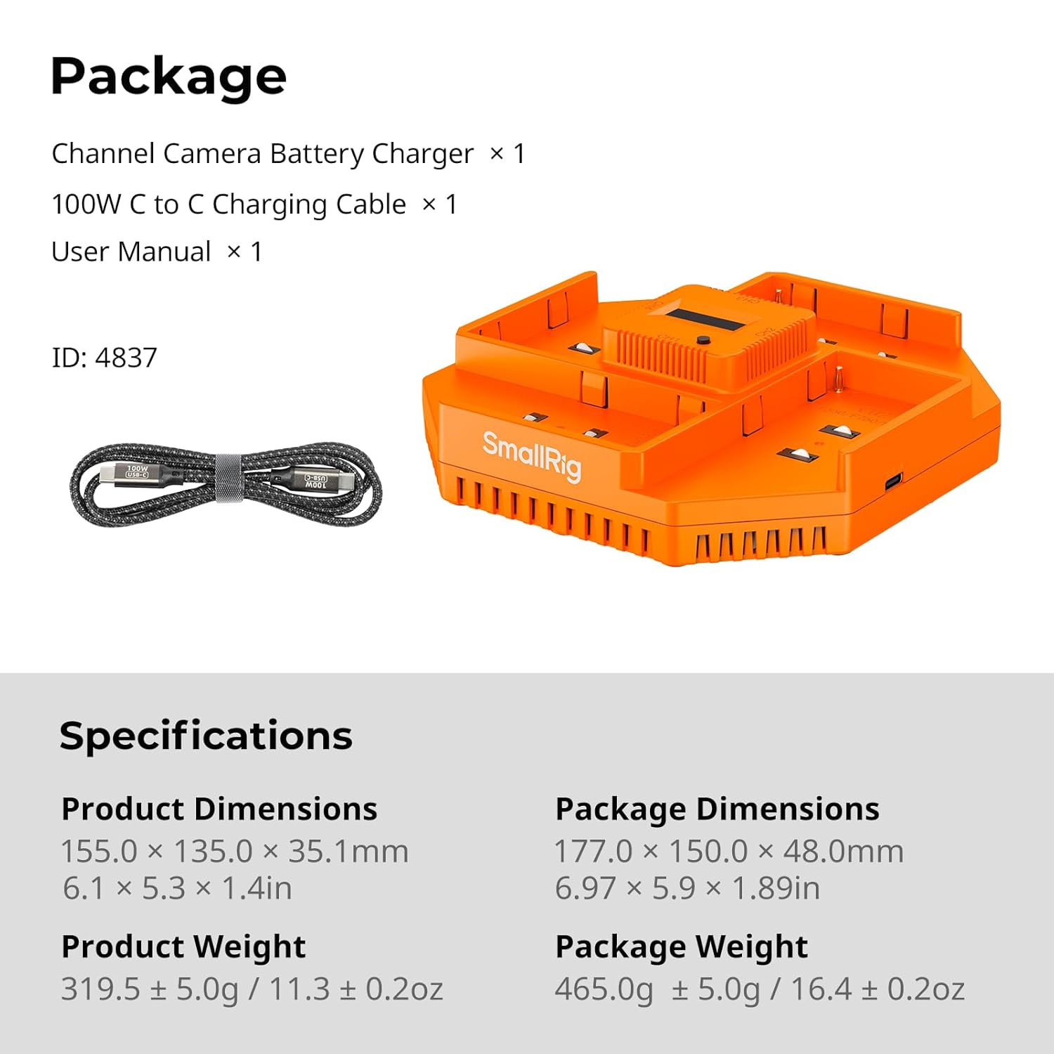 Зарядний пристрій SmallRig NP-F для камери на 4 канали