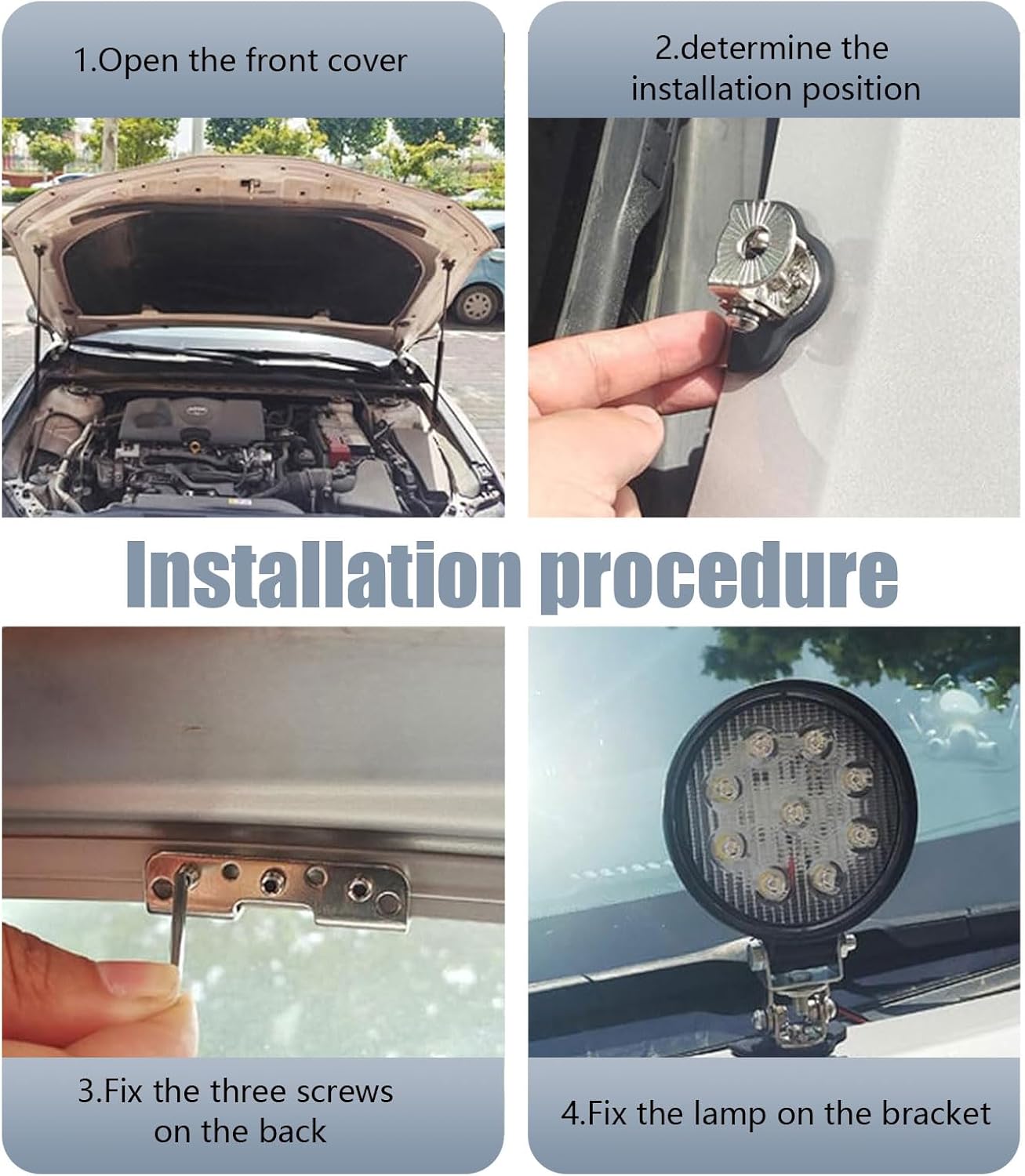 2 кронштейна для крепления прожектора на капот автомобиля