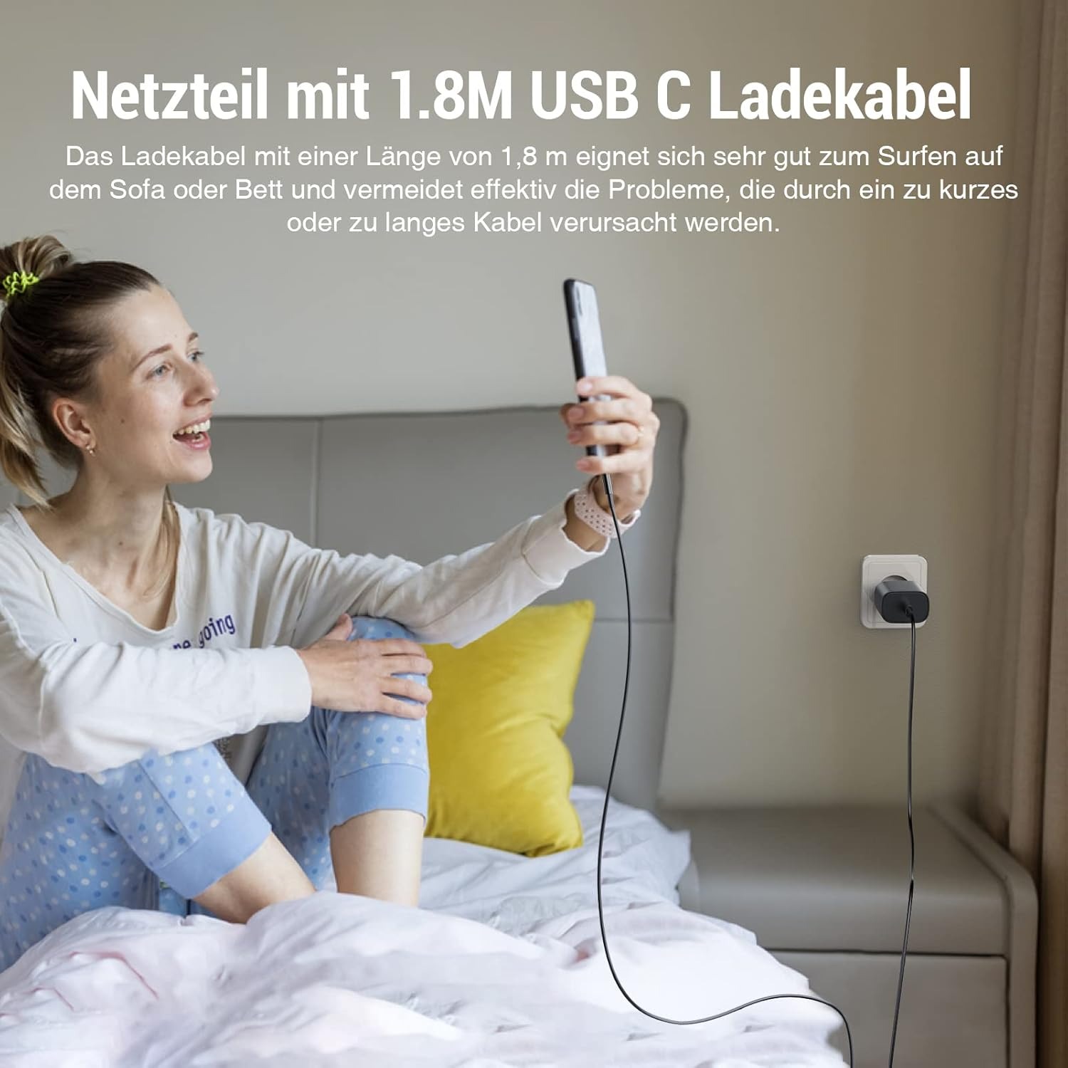 Зарядний пристрій з кабелем USB C 25 Вт