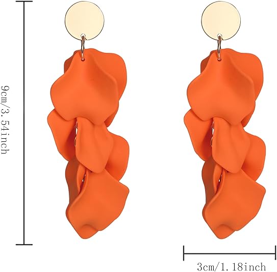 Акрилові кліпсові сережки THUNARAZ (помаранчеві)