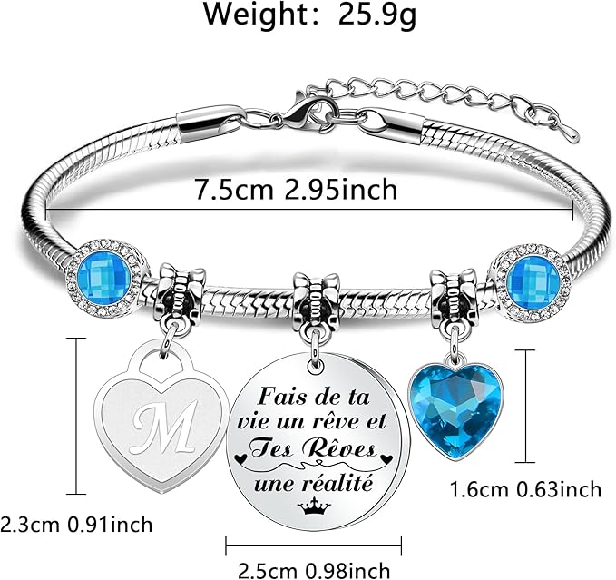 Браслет Casxyue з літерою M